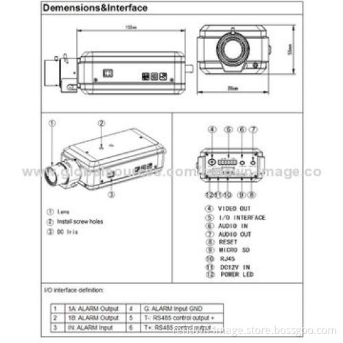 Box IP Cameras with Full HD 1080P, Max IR Distance 50m, Better Performance than Hikvision and Dahua